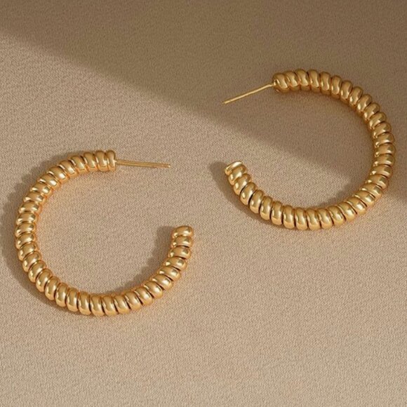 Gold Plated Hoop Earrings - Picture 4 of 4
